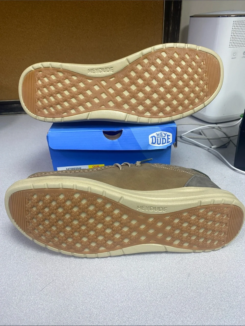 Hey Dude Men's Brown and Green Casual Boat Shoes
